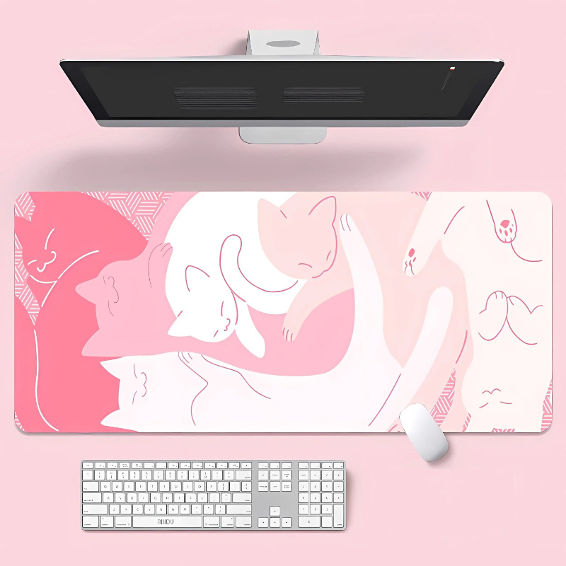 Gaming Accessories Very - Grand tapis de souris chat rose