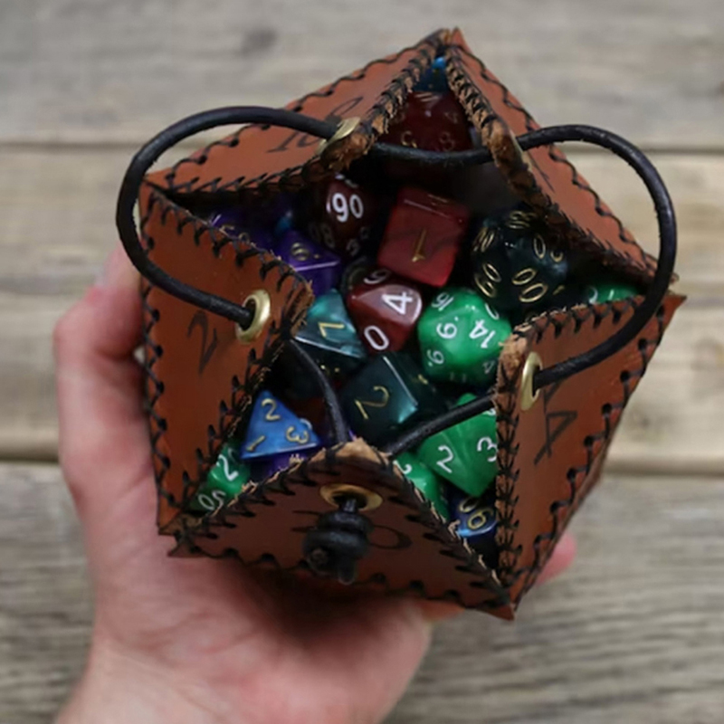 Sac à dés en cuir D20, boîte d - Gaming Accessories Ideas avis et prix
